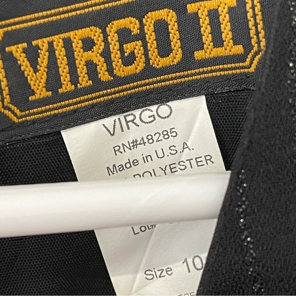 Virgo ll Maxi Dress Woman’s Sz 10 Black/ Silver Shimmer Stripes Attached Belt - Picture 6 of 7